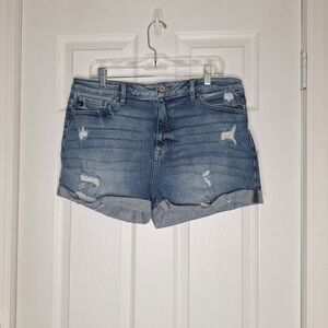KanCan Blue Distressed Jean Shorts Size 31